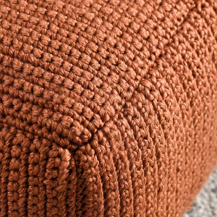 Prism Terra Cotta Square Outdoor Pouf