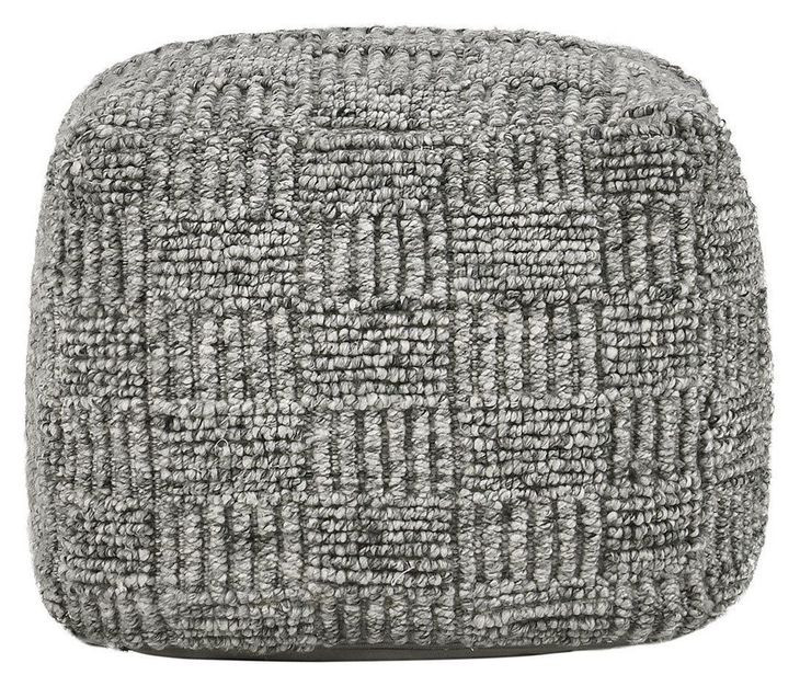 Shades Performance Vico Gray Square Outdoor Pouf