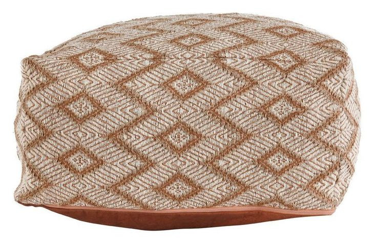 Poufs Volt Terracotta and Ivory Square Accent Pouf