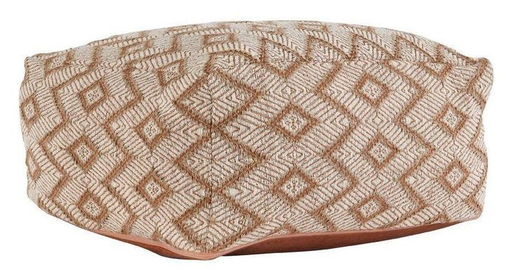 Poufs Volt Terracotta and Ivory Square Accent Pouf