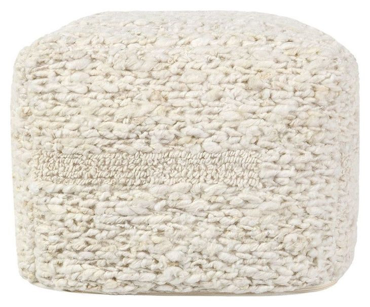 Poufs Sinclair Ivory Square Accent Pouf