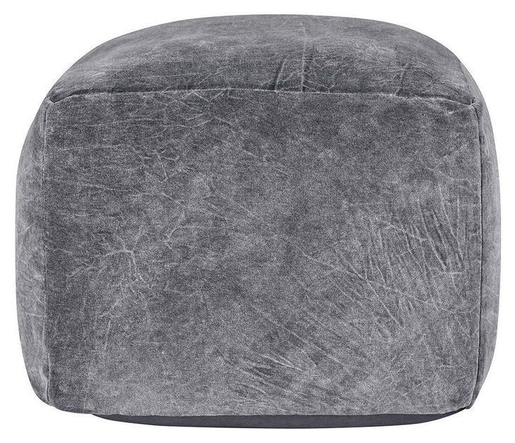 Poufs Heirloom Velvet Stone Gray Square Accent Pouf