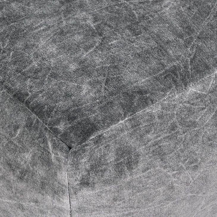 Poufs Heirloom Velvet Stone Gray Square Accent Pouf
