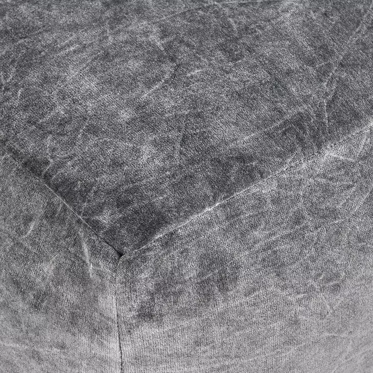 Poufs Heirloom Velvet Stone Gray Square Accent Pouf