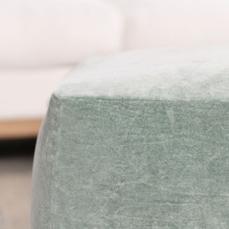 Poufs Heirloom Velvet Bay Green Square Accent Pouf