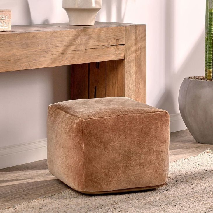 Poufs Heirloom Velvet Hazel Square Accent Pouf