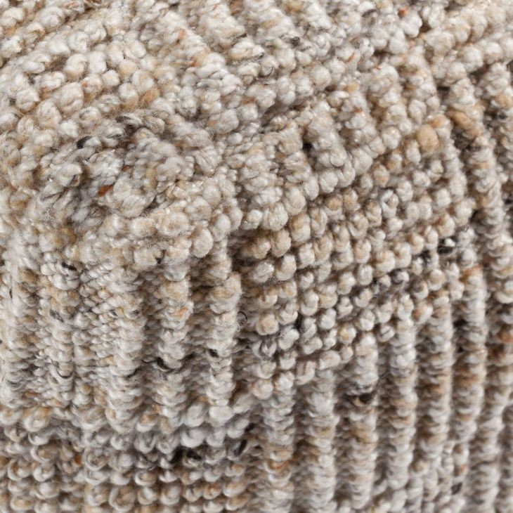 Shades Performance Vico Caramel and Beige Square Outdoor Pouf