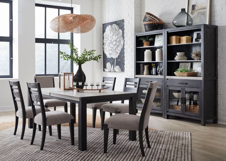 Plum Creek Ravenwood Black and White 2 Glass Door Display Cabinet with LED