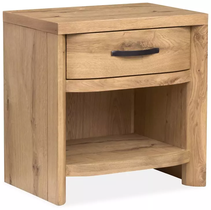 Laramie Honey Wheat 1 Drawer Open Nightstand with USB Charging