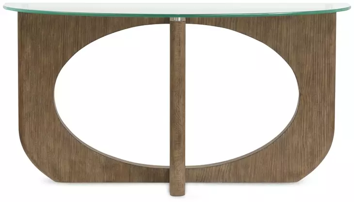 Lainey Almond Demilune Glass Top Sofa Table
