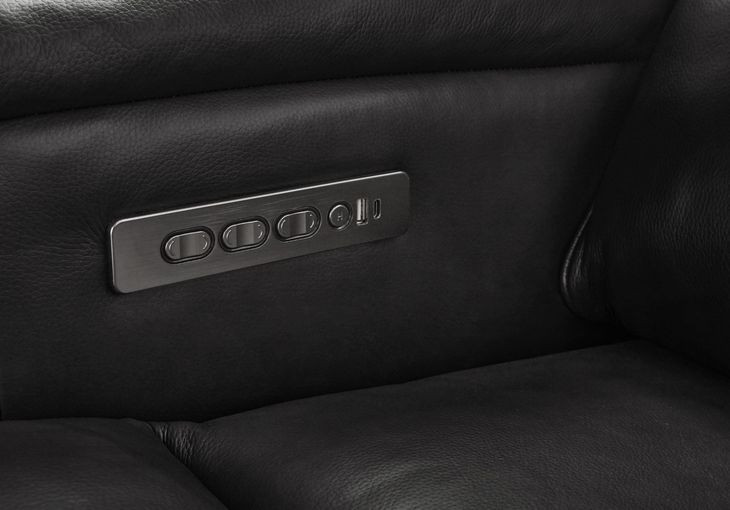 Axion Autumn Black Leather Zero Gravity Power Recliner with USB Charging