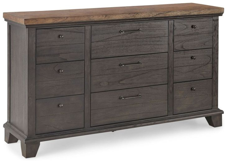Bear Creek Brown 9 Drawers Dresser