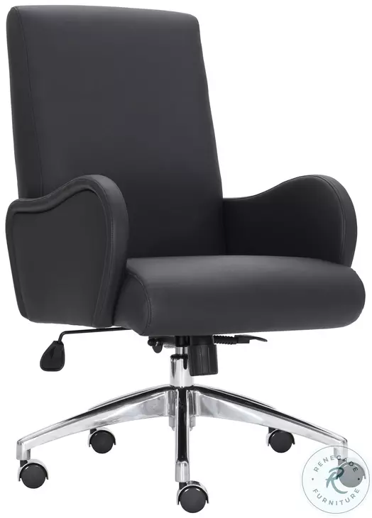 Patterson Black Polished Stainless Steel Office Chair