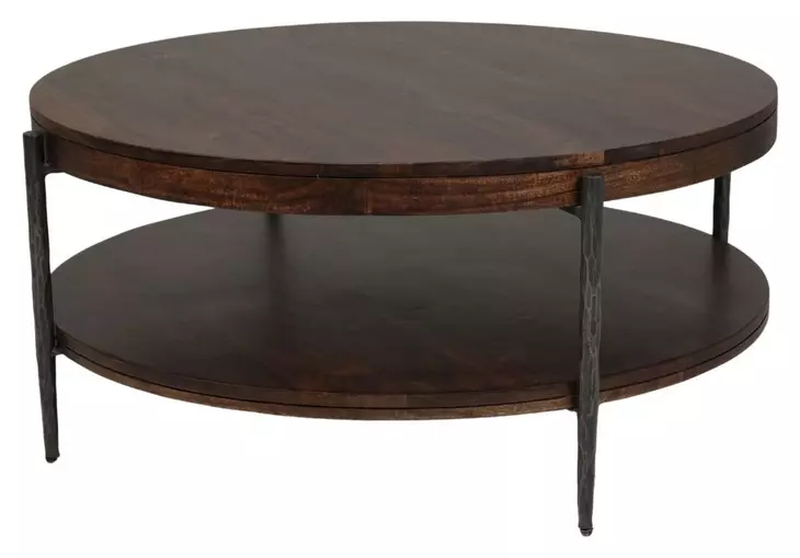 Savara Hickory Brown Round Cocktail Table