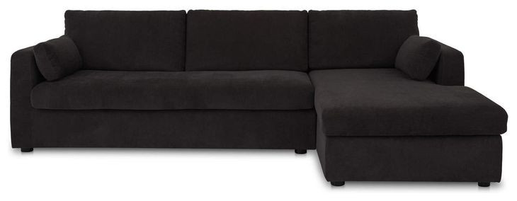 Burrow Black Performance Fabric 2 Piece Modular Sleeper Sectional