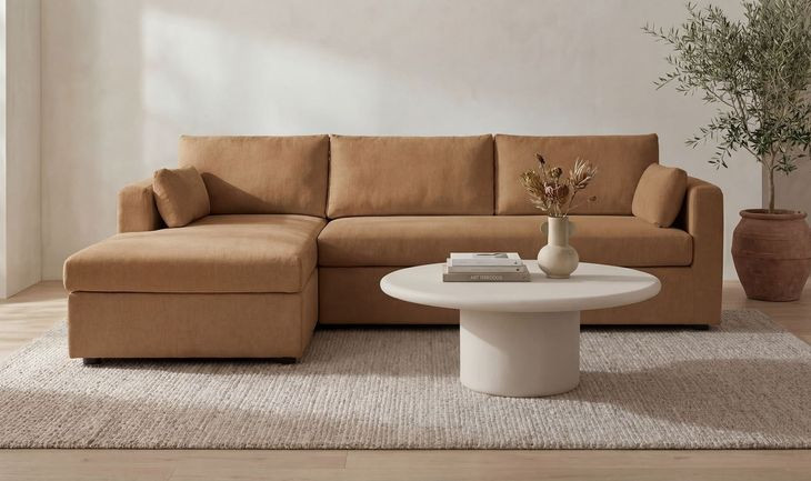 Burrow Ginger Performance Fabric 2 Piece Modular Sleeper Sectional