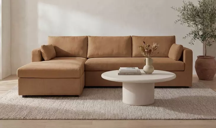 Burrow Ginger Performance Fabric 2 Piece Modular Sleeper Sectional
