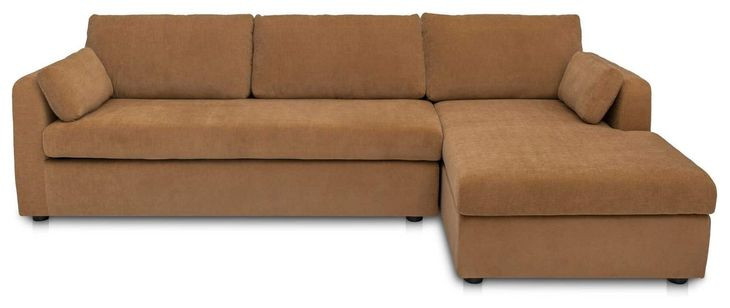 Burrow Ginger Performance Fabric 2 Piece Modular Sleeper Sectional with Pillows