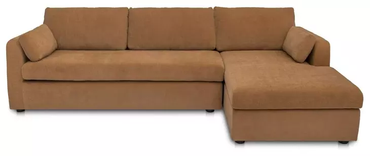 Burrow Ginger Performance Fabric 2 Piece Modular Sleeper Sectional with Pillows