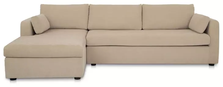 Burrow Sand Performance Fabric 2 Piece Modular Sleeper Sectional with Pillows