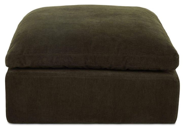 Cates Dark Green Square Ottoman