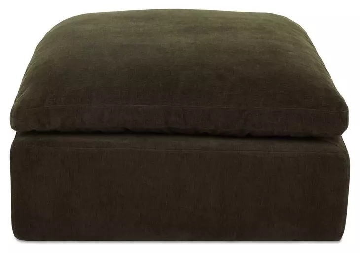 Cates Dark Green Upholstered Square Ottoman