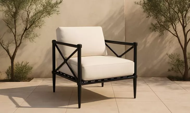 Willow Cream Performance Fabric Upholstered Outdoor Accent Chair