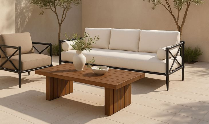Willow Cream Performance Fabric Outdoor 80" Sofa