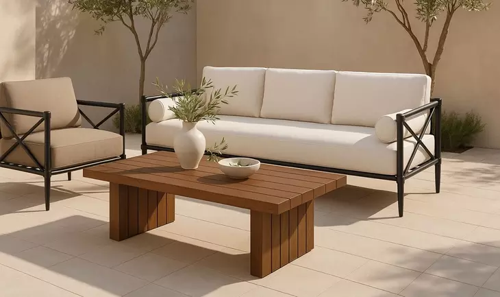Willow Cream Performance Fabric Outdoor 80" Sofa