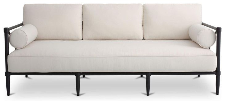 Willow Cream Performance Fabric Outdoor 80" Sofa
