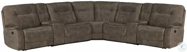 Brooks Shadow Brown Performance Fabric 7 Piece Modular Reclining Sectional