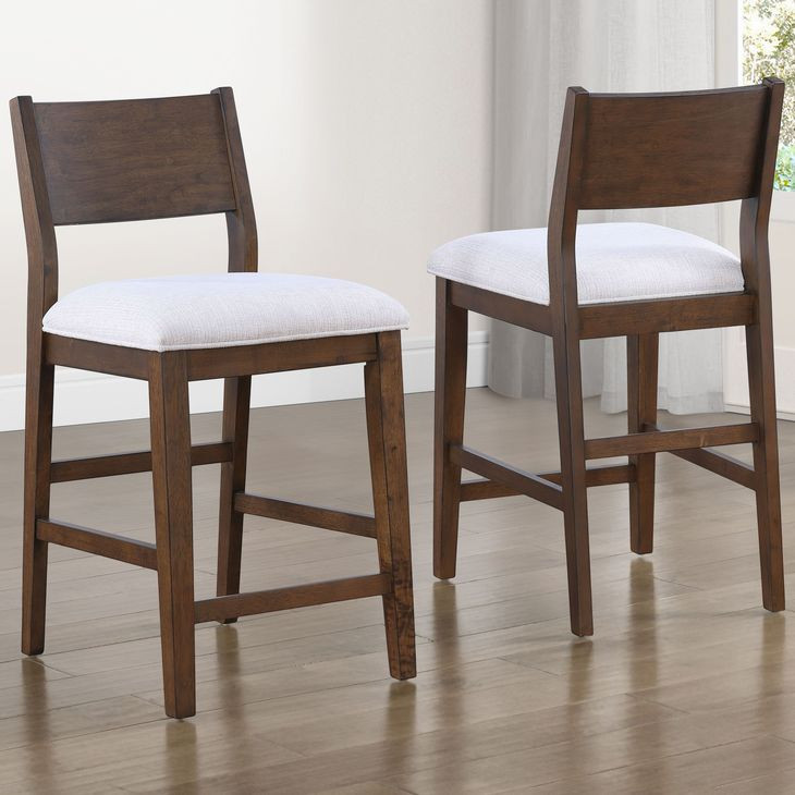 Canton White Wood Back Counter Height Chair Set of 2