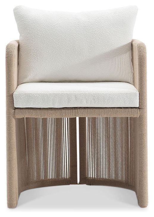 Trellis White Upholstered Outdoor Arm Chair
