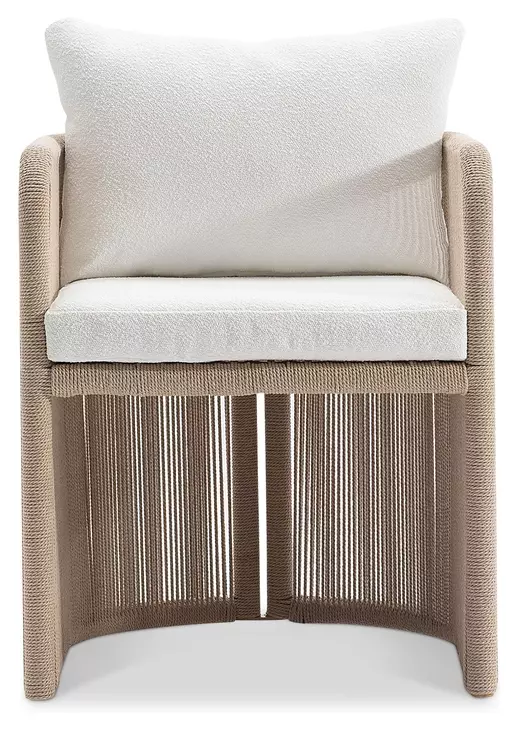Trellis White Upholstered Outdoor Arm Chair