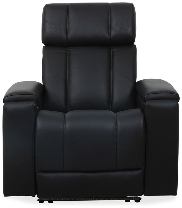 Phoenix Autumn Black Leather Zero Gravity Power Recliner with LED and USB Charging