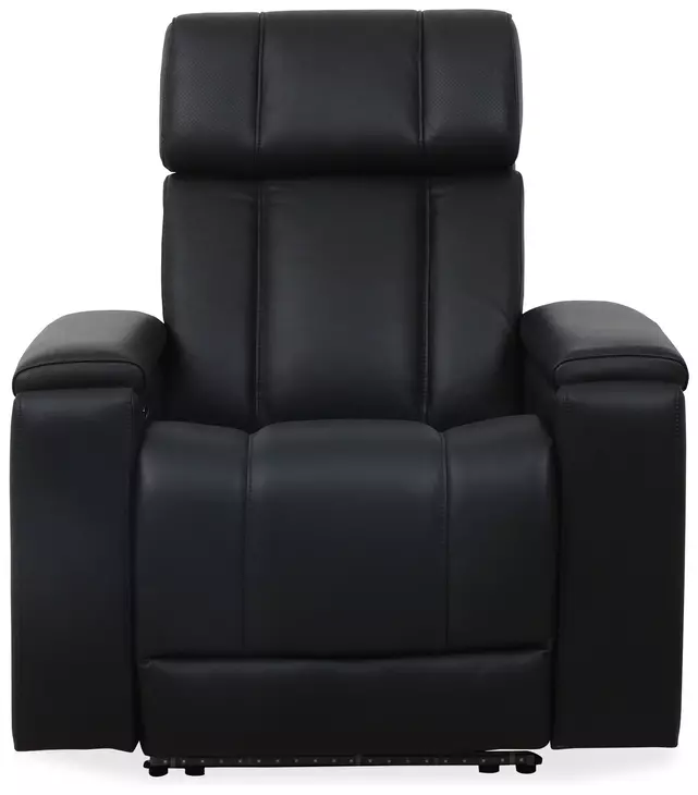 Phoenix Autumn Black Leather Zero Gravity Power Recliner with LED and USB Charging