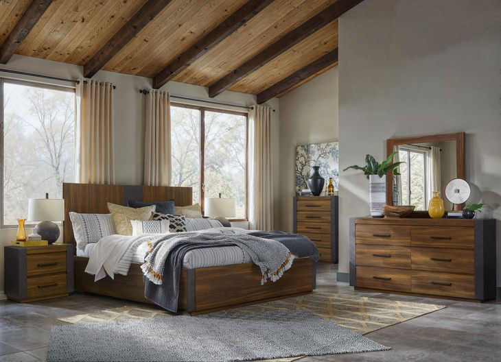 Jensen Tavern Brown and Gray 4 Drawer Door Chest