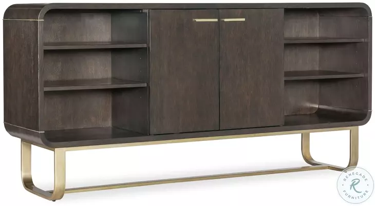 Commerce And Market Dark Wood And Gold Metropolitan Credenza