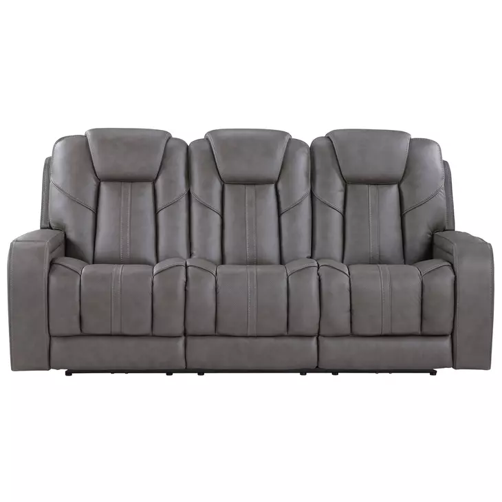 Daniel Gray Triple Power Reclining 87" Sofa with USB Charging
