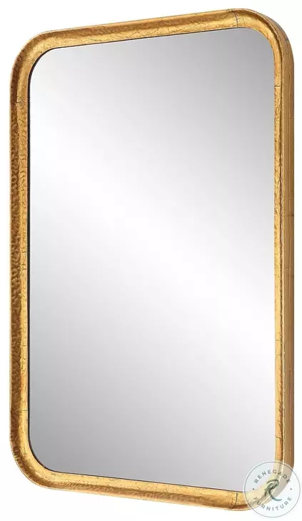 W00559 Lightly Antiqued Gold Leaf With Glaze Mirror