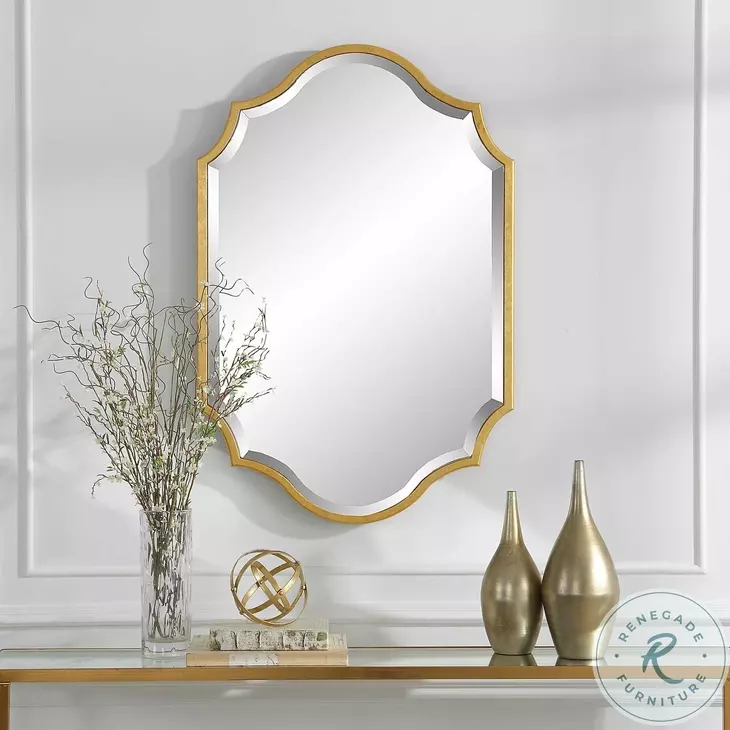 W00563 Gold Leaf Mirror From Uttermost | Home Gallery Stores