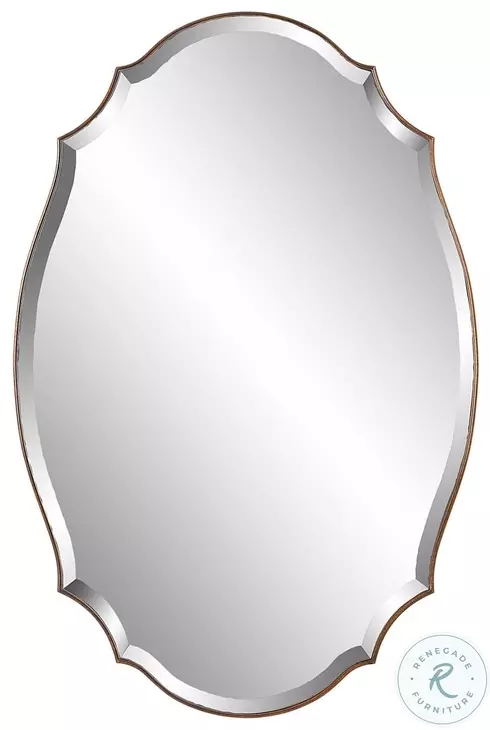 W-00565 Antique Bronze And Gold Thin Framed Mirror