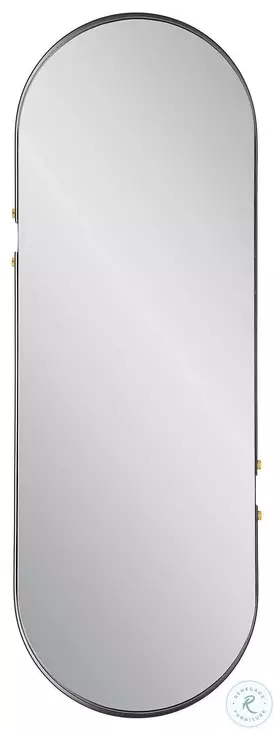 W-00572 Matte Black Mirror With Gold Accents