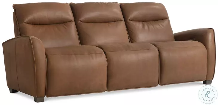 Sorrento Brown Leather Power Reclining Sofa