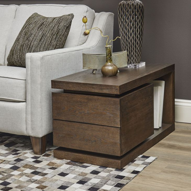 Athens Chocolate Brown Rectangular End Table