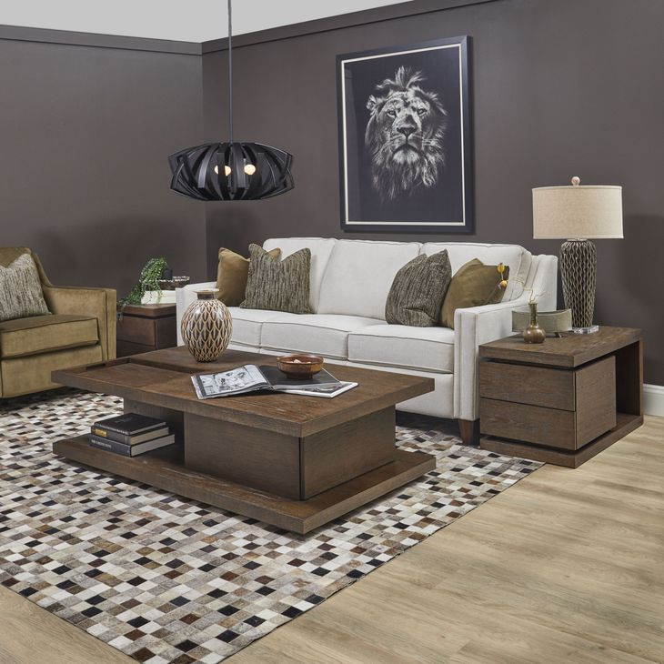 Athens Chocolate Brown Rectangular Occasional Table Set with Casters