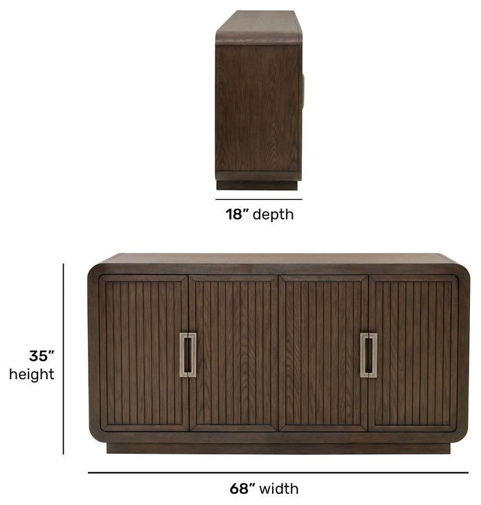 Athens Chocolate Brown 4 Door Buffet
