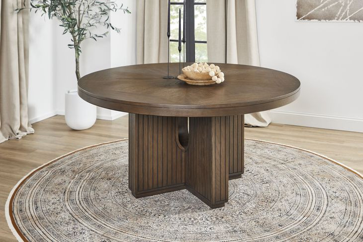Athens Chocolate Brown 60" Round Dining Table