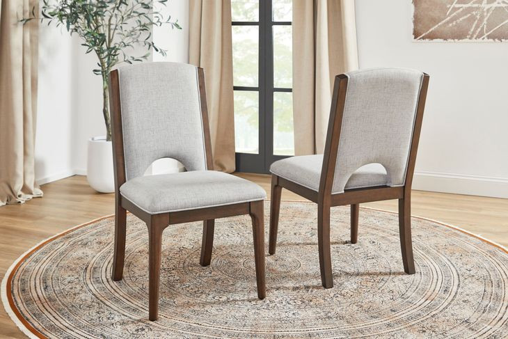 Athens Gray Performance Fabric Upholstered Dining Chair Set of 2