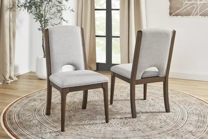 Athens Gray Performance Fabric Upholstered Dining Chair Set of 2